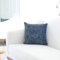 Decorative Denim Blue And Gold Chenille Throw Pillow Blue Chenille