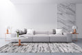 Milano Collection Manhattan Silver Woven Area Rug Grey Polyester