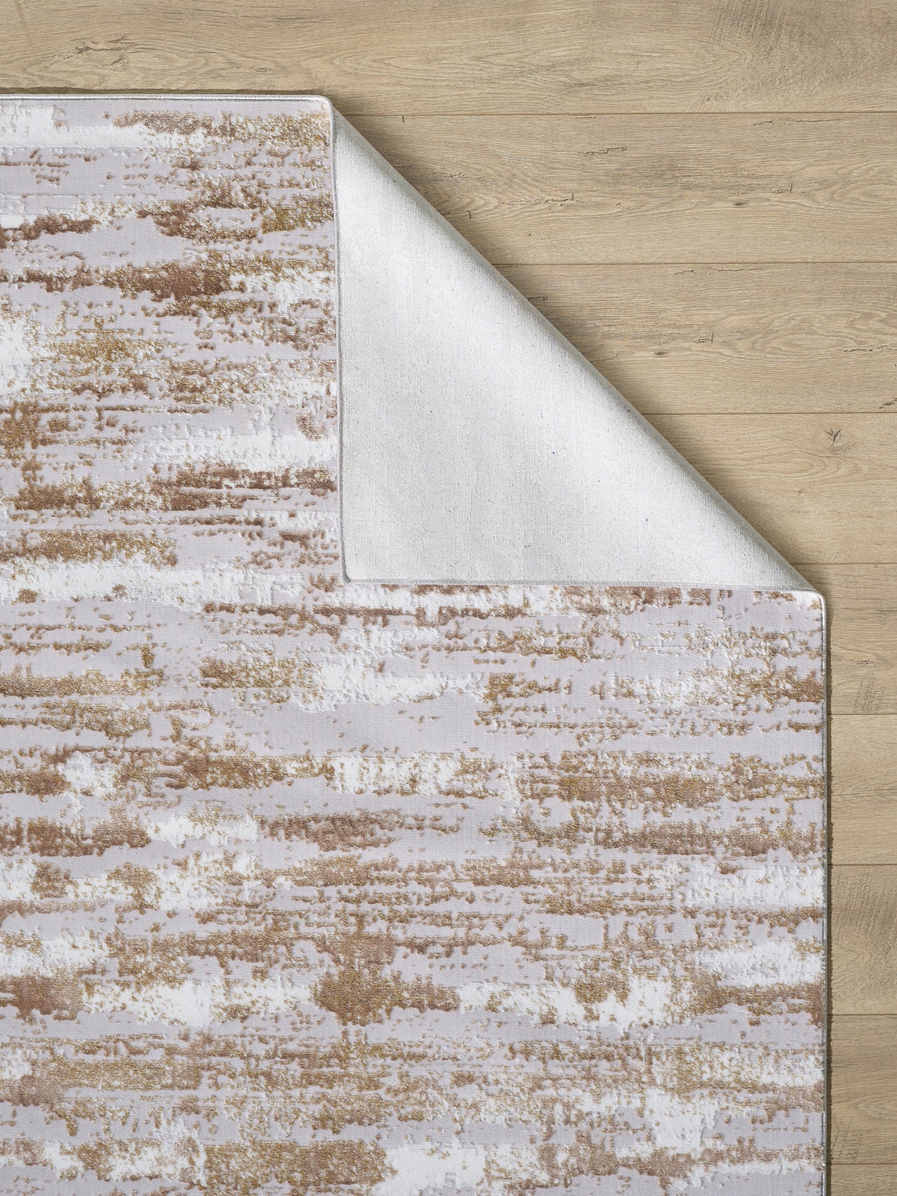 Milano Collection Shimmer Skin Woven Area Rug Beige Polyester