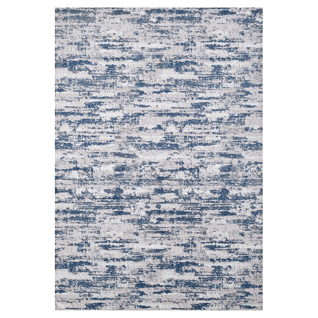 Milano Collection Nautical Navy Blue Woven Area Rug Navy Blue Polyester