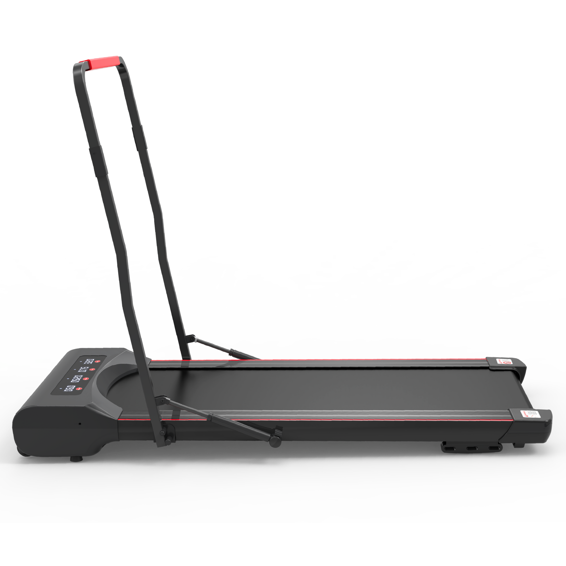 Under Desk Walking Pad Treadmill Foldable With Handlebar Remote Controll, 300 Lb Capacity Black Steel