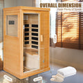 Infrared Sauna Room Single Room Natural Metal & Wood Solid Wood