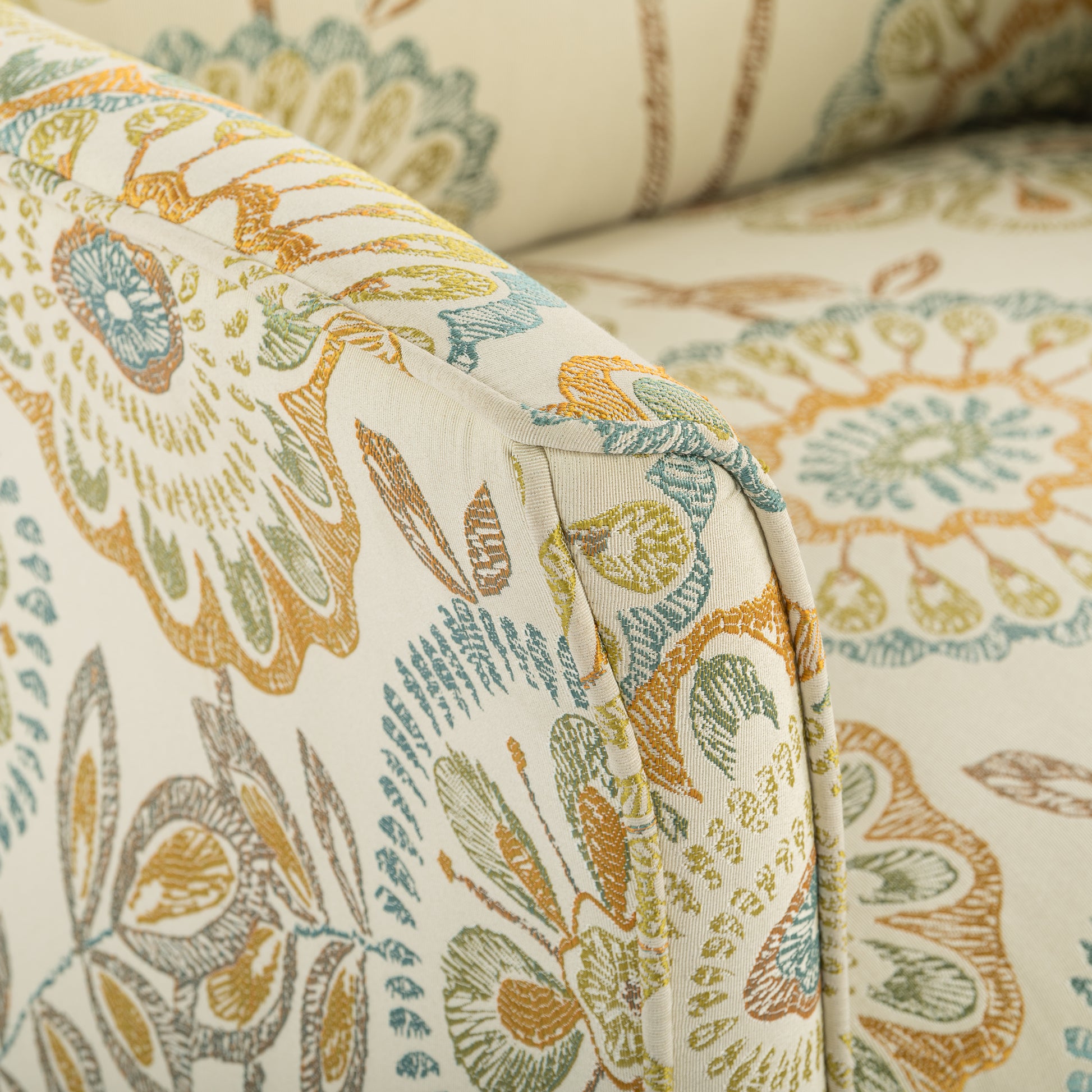Accent Chairs For Living Room Beige Yellow Fabric