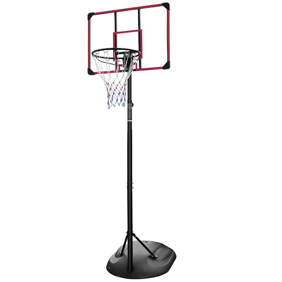 Portable Basketball Hoop System Stand Height Adjustable 7.5Ft 9.2Ft With 32 Inch Backboard And Wheels For Youth Adults Indoor Outdoor Basketball Goal Transparent Iron