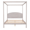 Queen Size Canopy Platform Bed With Headboard And Support Legs,Grey Wash Grey Pine
