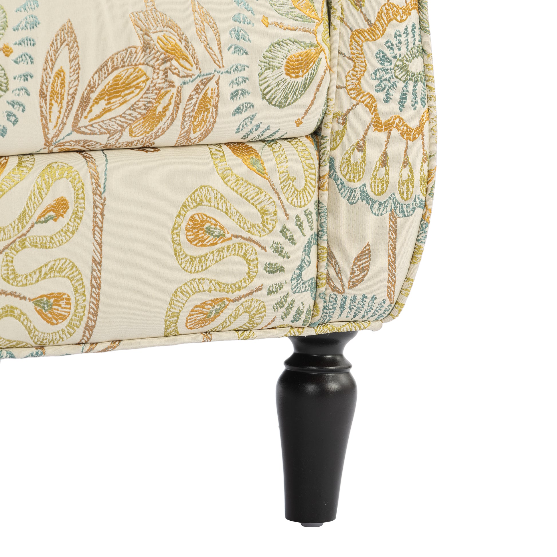 Accent Chairs For Living Room Beige Yellow Fabric