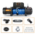 Mn Electric Winch 12V 12000Lbs Synthetic Rope Jeep Towing Truck Off Road 4Wd Black Aluminium