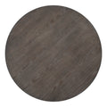 Mid Century Solid Wood 5 Piece Round Dining Table Set, Kitchen Table Set With Upholstered Chairs For Small Places, Brown Table Gray Chair Brown Wood Dining Room Solid Wood Rubberwood Round Dining Table With Chair Upholstered Chair Wood Brown Slat Back