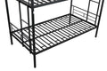 Metal Twin Over Twin Bunk Bed Heavy Duty Sturdy Metal Noise Reduced Design 2 Side Ladders Safety Guardrail Cpc Certified No Box Spring Needed Black Metal