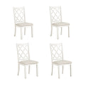 Mid Century Solid Wood 5 Piece Round Dining Table Set, Kitchen Table Set With Upholstered Chairs For Small Places, Walnut Table Beige Chair Wood Dining Room Solid Wood Rubberwood Round Dining Table With Chair Upholstered Chair Wood Walnut Slat Back Seats