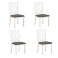 Mid Century Solid Wood 5 Piece Round Dining Table Set, Kitchen Table Set With Upholstered Chairs For Small Places, Brown Table Gray Chair Brown Wood Dining Room Solid Wood Rubberwood Round Dining Table With Chair Upholstered Chair Wood Brown Slat Back
