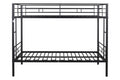 Metal Twin Over Twin Bunk Bed Heavy Duty Sturdy Metal Noise Reduced Design 2 Side Ladders Safety Guardrail Cpc Certified No Box Spring Needed Black Metal