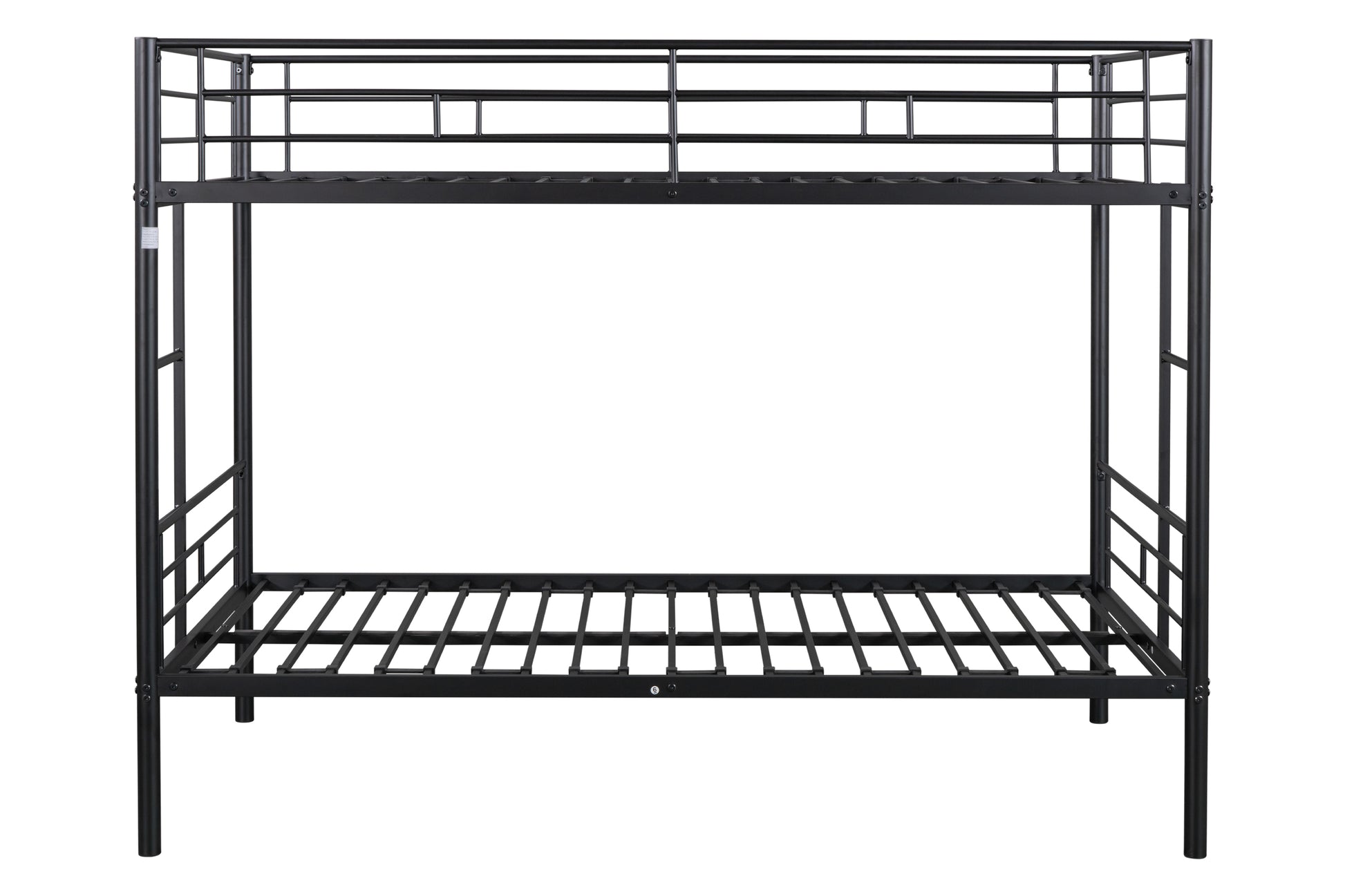 Metal Twin Over Twin Bunk Bed Heavy Duty Sturdy Metal Noise Reduced Design 2 Side Ladders Safety Guardrail Cpc Certified No Box Spring Needed Black Metal