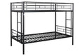 Metal Twin Over Twin Bunk Bed Heavy Duty Sturdy Metal Noise Reduced Design 2 Side Ladders Safety Guardrail Cpc Certified No Box Spring Needed Black Metal