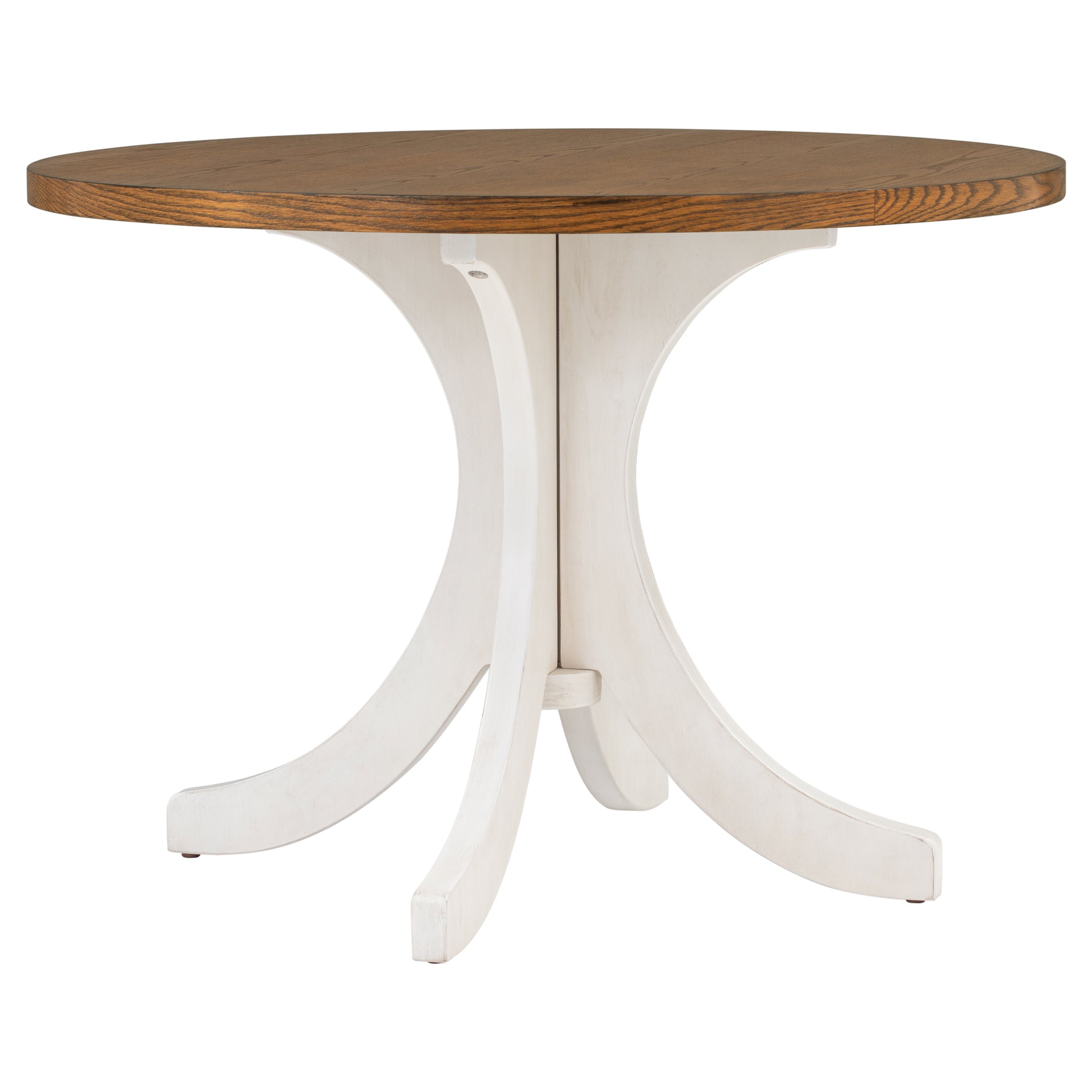 Mid Century Solid Wood Round Dining Table For Small Places, Walnut Table Walnut Dining Room Rubberwood Round Kitchen & Dining Tables Solid Wood Pedestal