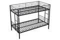 Metal Twin Over Twin Bunk Bed Heavy Duty Sturdy Metal Noise Reduced Design 2 Side Ladders Safety Guardrail Cpc Certified No Box Spring Needed Black Metal