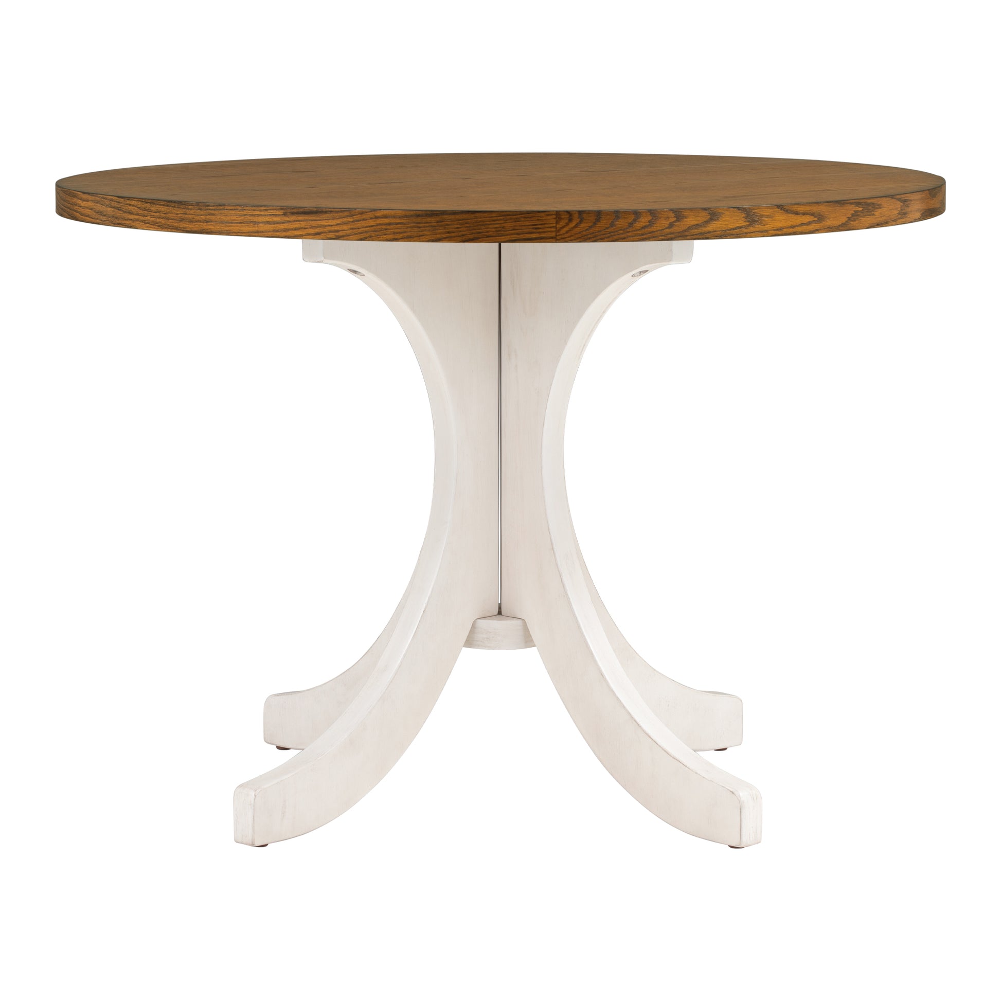 Mid Century Solid Wood Round Dining Table For Small Places, Walnut Table Walnut Dining Room Rubberwood Round Kitchen & Dining Tables Solid Wood Pedestal