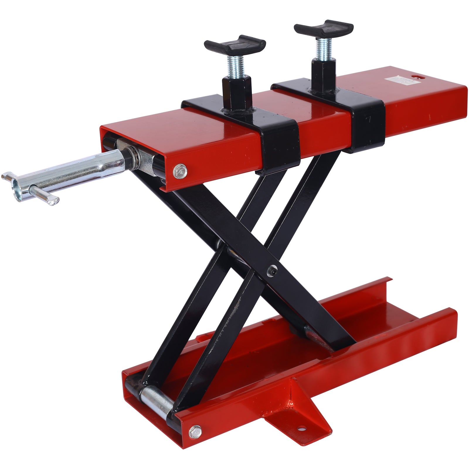 Motorcycle Lift Jack 1100Lbs Motorcycle Off Road Bike ,Scissor Center Jack Lift Repair Wide Stand Bike Red Steel