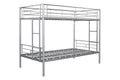 Metal Twin Over Twin Bunk Bed Heavy Duty Sturdy Metal Noise Reduced Design Safety Guardrail 2 Side Ladders Cpc Certified No Box Spring Needed Silver Metal