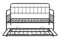 Metal Frame Daybed With Trundle Black Metal
