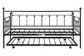 Metal Twin Daybed With Trundle Heavy Duty Sturdy Metal Noise Reduced Trundle For Flexible Space Vintage Style No Box Spring Needed Black Metal