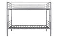 Metal Twin Over Twin Bunk Bed Heavy Duty Sturdy Metal Noise Reduced Design Safety Guardrail 2 Side Ladders Cpc Certified No Box Spring Needed Silver Metal