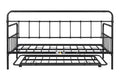 Metal Frame Daybed With Trundle Black Metal