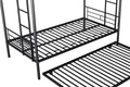 Metal Twin Over Twin Bunk Bed With Trundle Can Be Separated Into 2 Twin Beds Heavy Duty Sturdy Metal Noise Reduced Safety Guardrail Trundle For Flexible Space Bunk Bed For Three Cpc Certified Black Metal