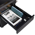 3 Drawer File Cabinet With Lock, Steel Mobile Filing Cabinet On Anti Tilt Wheels, Rolling Locking Office Cabinets Under Desk For Legal Letter Size Black Metal