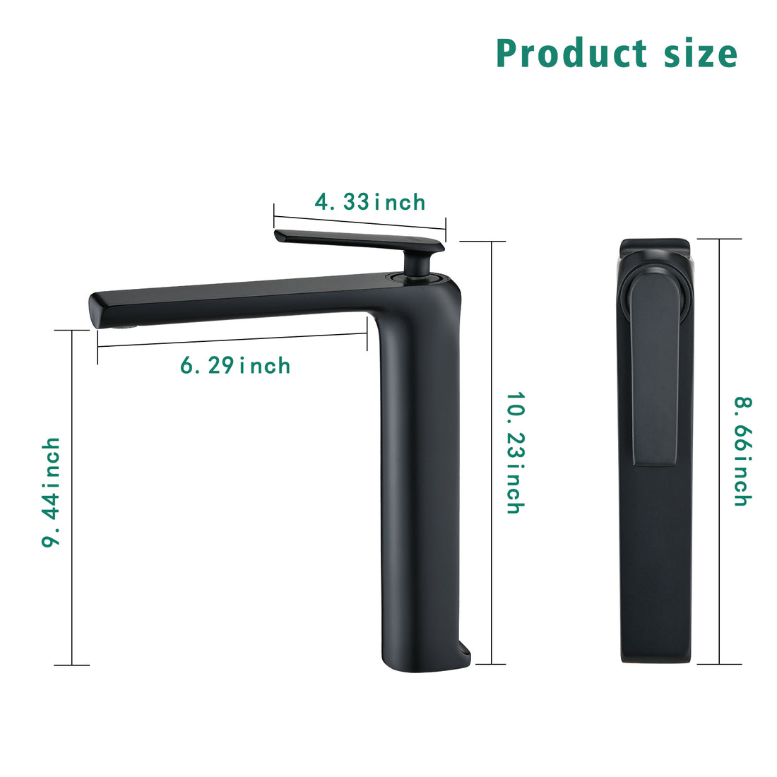 Single Hole Single Handle High Arc Modern Bathroom Faucet In Matte Black Matte Black Brass