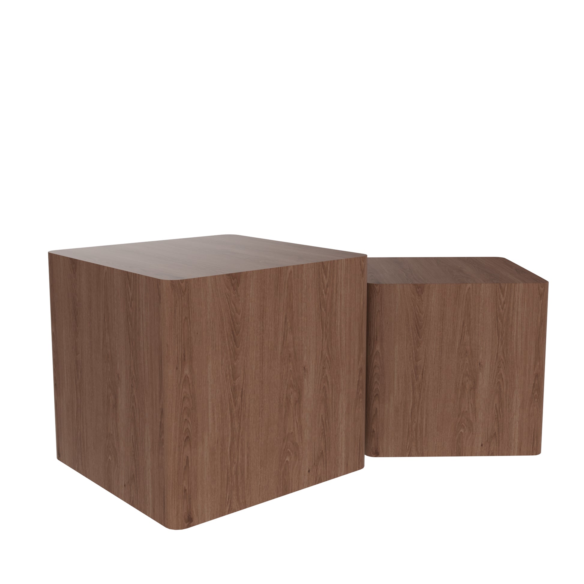 Mdf Nesting Table Side Table Coffee Table End Table For Living Room,Office,Bedroom Walnut Set Of 2 Walnut Mdf