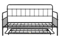 Metal Frame Daybed With Trundle Black Metal