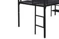 Low Loft Bed With Storage Shelves Twin Black Steel