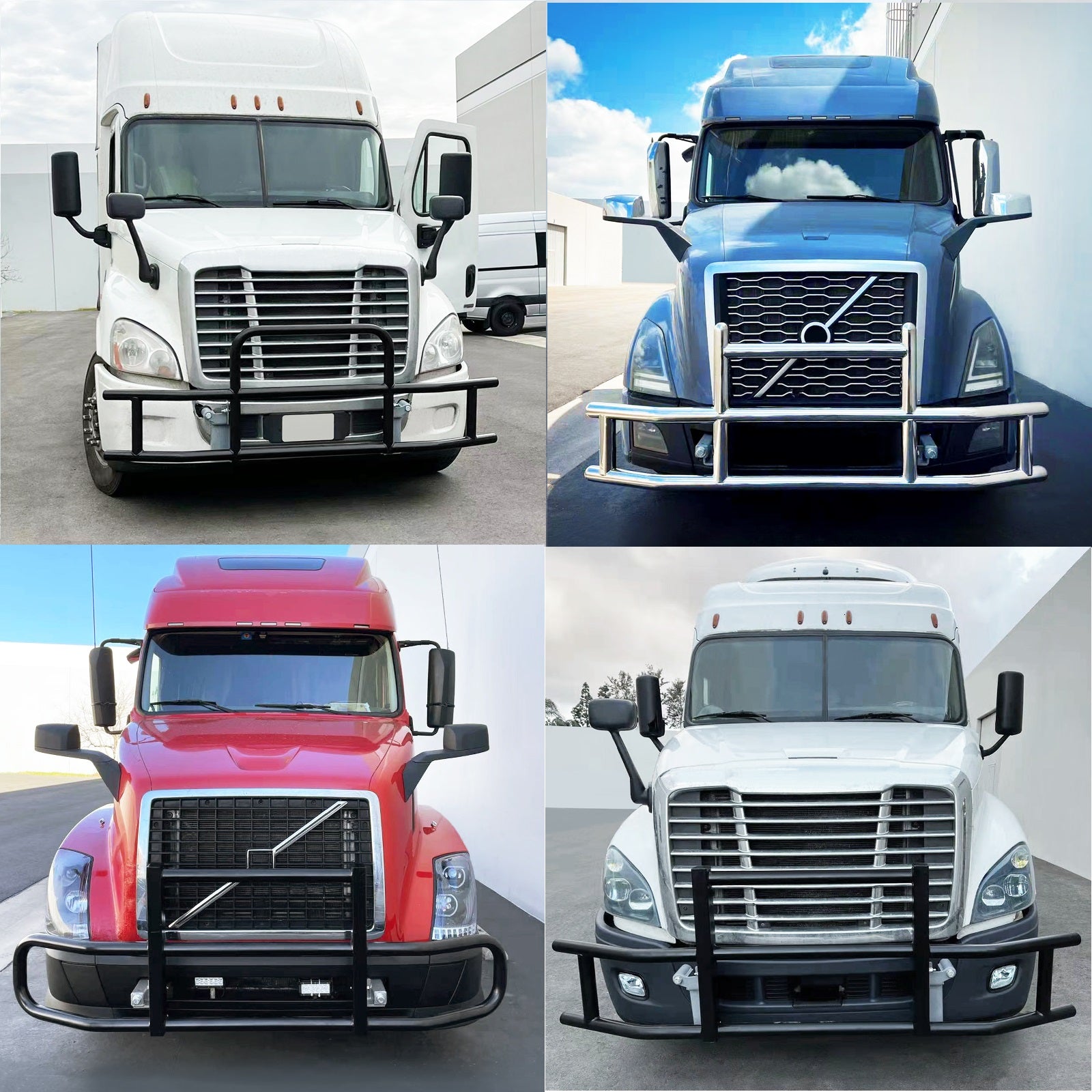 Front Deer Guard Bumper For Cascadia Volvo Vnl Peterbilt Kenworth Black Iron