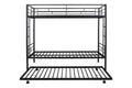 Metal Twin Over Twin Bunk Bed With Trundle Can Be Separated Into 2 Twin Beds Heavy Duty Sturdy Metal Noise Reduced Safety Guardrail Trundle For Flexible Space Bunk Bed For Three Cpc Certified Black Metal