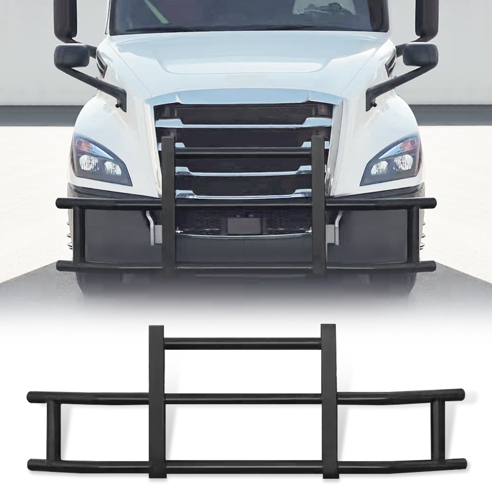 Front Bumper Deer Guard For Kenworth T680 2008 2021 With Bracket Black Iron