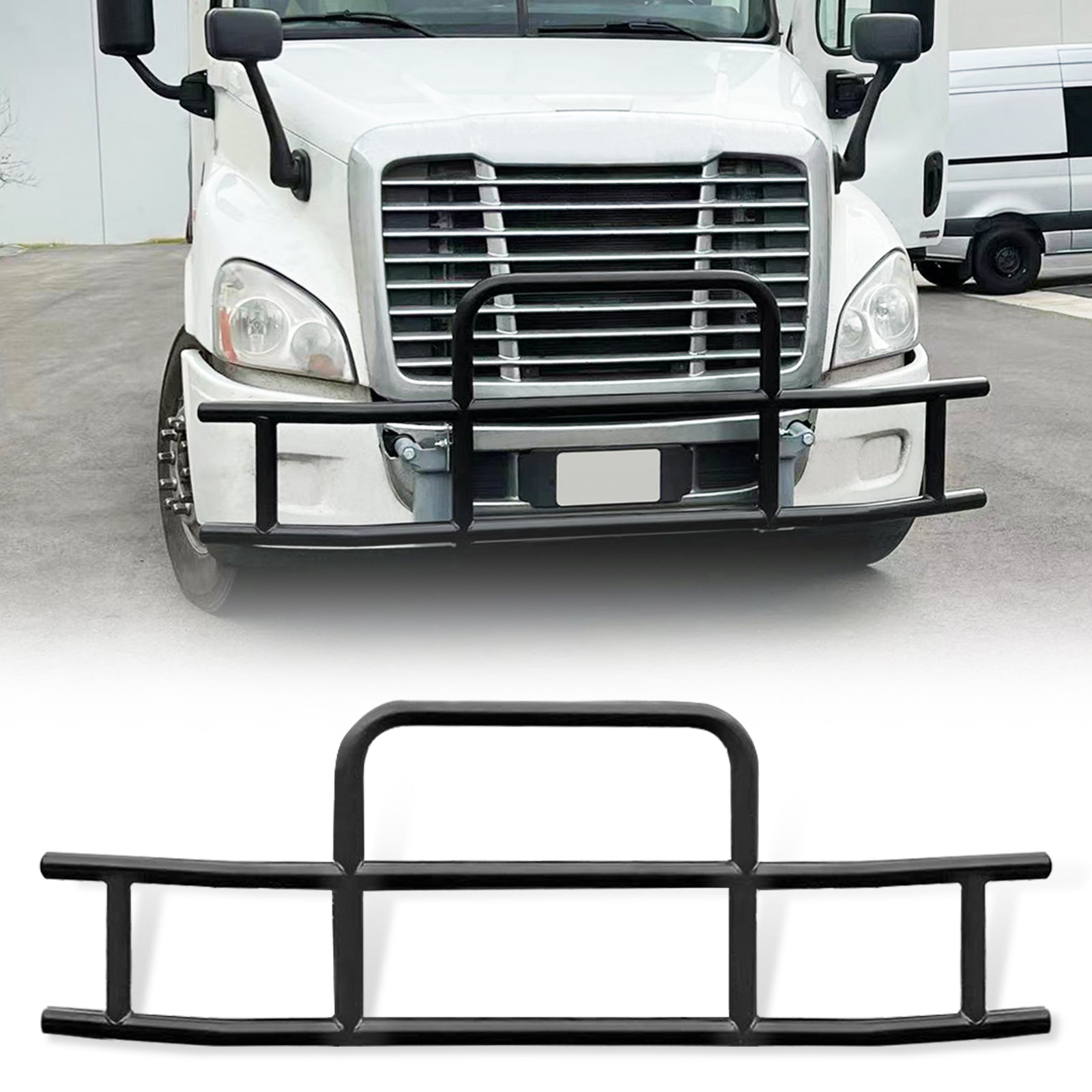 Front Bumper Deer Guard For International Prostar 2008 2016 With Bracket Black Iron