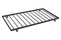 Metal Twin Daybed With Trundle Heavy Duty Sturdy Metal Noise Reduced Trundle For Flexible Space Vintage Style No Box Spring Needed Black Metal