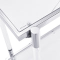 43.31'' Chrome Glass Sofa Table, Acrylic Side Table, Console Table For Living Room& Bedroom Chrome Console Tables Glass Iron