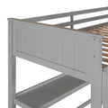 Twin Size Loft Bed With Drawers And Desk, Wooden Loft Bed With Shelves Gray Old Sku: Lt001530Aae Gray Solid Wood