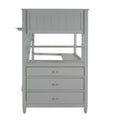 Twin Size Loft Bed With Drawers And Desk, Wooden Loft Bed With Shelves Gray Old Sku: Lt001530Aae Gray Solid Wood