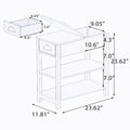 Narrow Sided Table With Drawers And Bottom Partition In Flip Over Design Brown Brown Mdf
