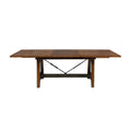 Unique Look Wood Framing 1Pc Dining Table W Extension Leaf Industrial Design Casual Dining Furniture Brown Mix Dining Room Industrial,Rustic Wood