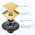 6 Inch Square Shower Floor Drain Brushed Gold Stainless Steel