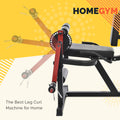 Leg Extension And Curl Machine Leg Exercise Machine With Adjustable Seat Backrest And Rotary Leg Extenstion, Adjustable Leg Curl For Home Gym Hamstring Workout And Quadriceps Exercises Red Metal