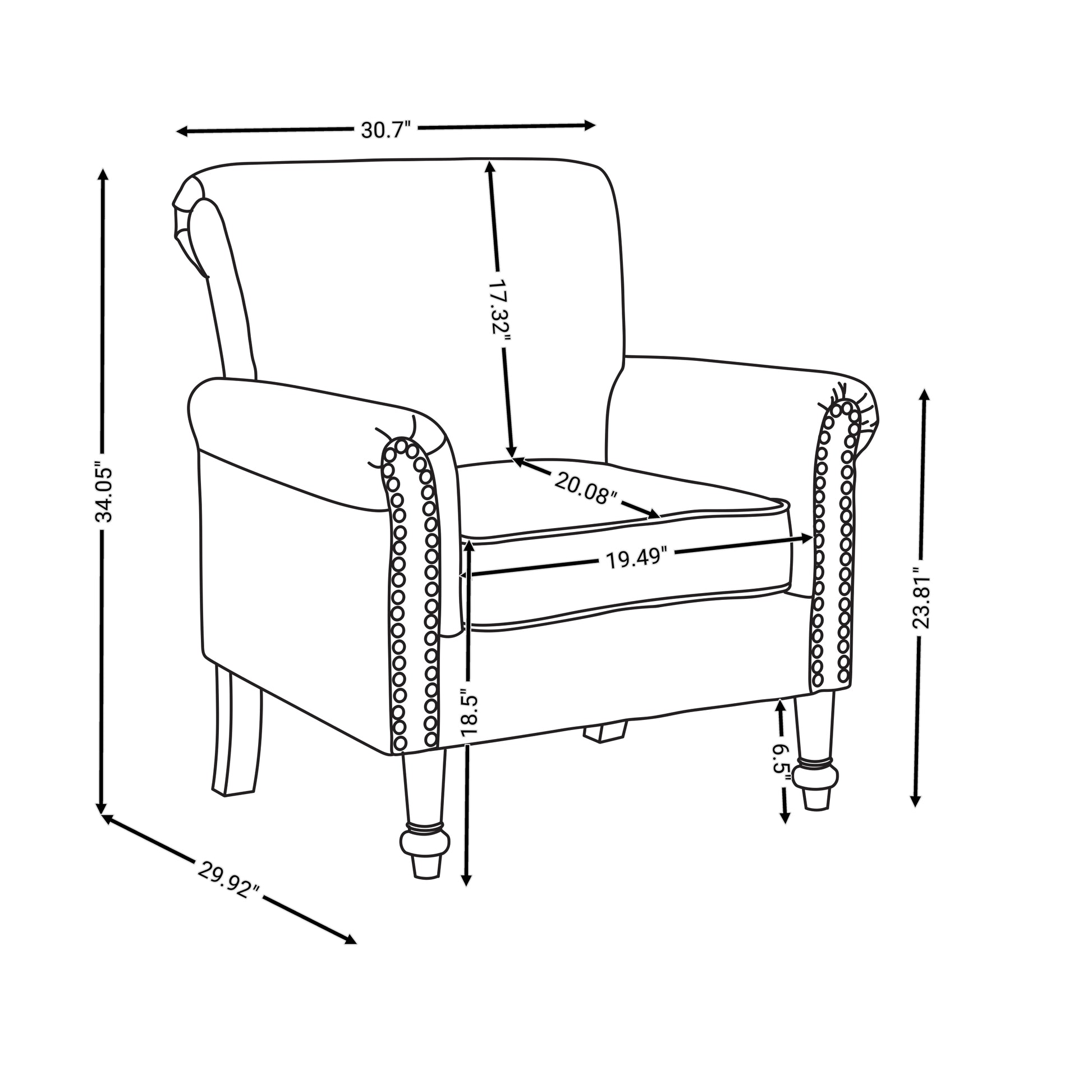Mid Century Modern Accent Chair, Linen Armchair W Tufted Back Wood Legs, Upholstered Lounge Arm Chair Single Sofa For Living Room Bedroom, Beige Beige Foam Linen
