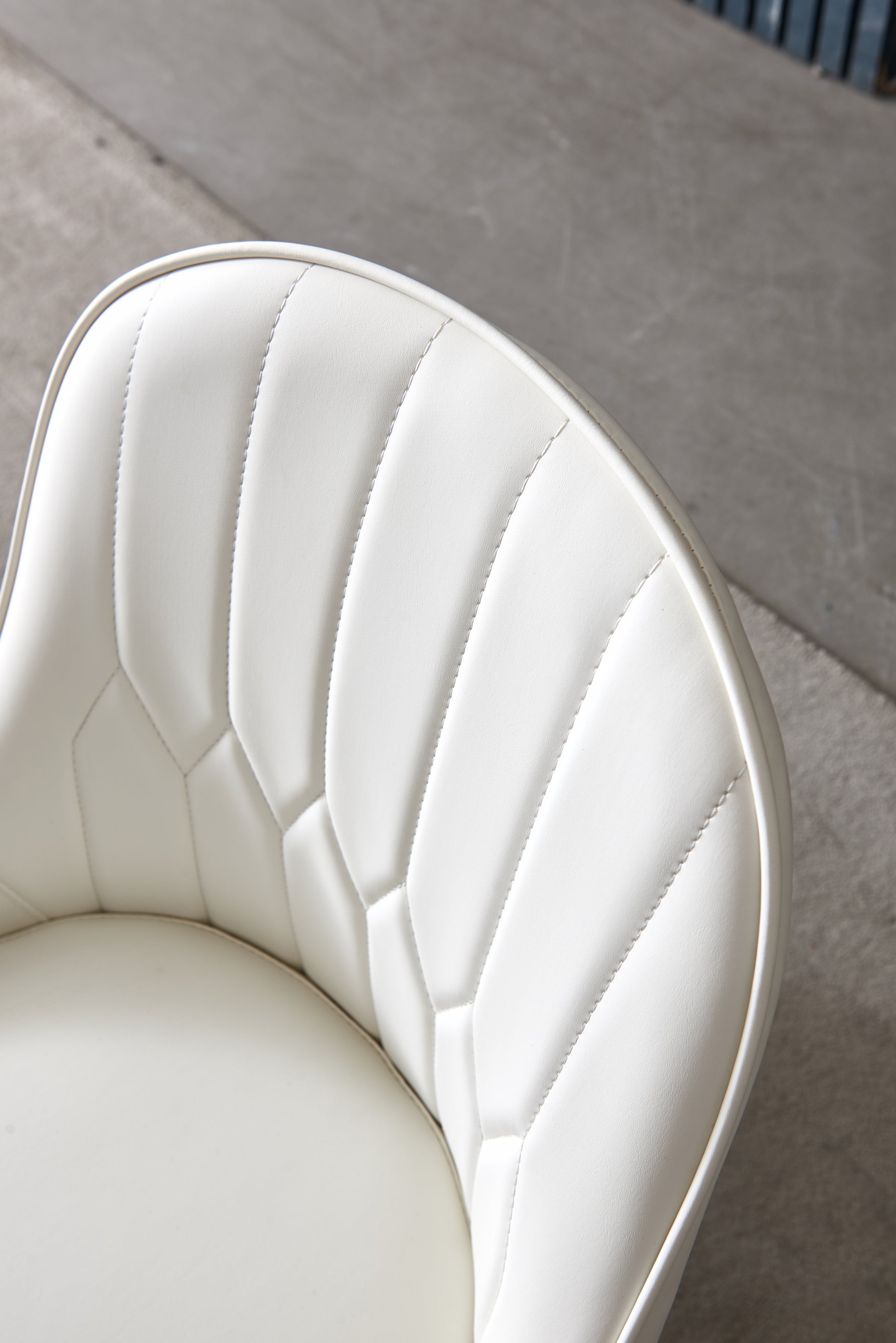 Modern Leather Dining Chair Set Of 2, Upholstered Accent Dining Chair, Legs With Black Plastic Tube Plug White Leather