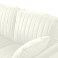 Living Room Sofa Set Of 3, Loveseat Sofa Couch And Comfy Accent Arm Chair W Pillows, Metal Legs, Upholstered Modern Furniture For Bedroom, Office, Small Space, Apartment Cream White Cream Foam Velvet