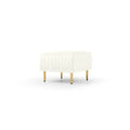L Shaped Sectional Sofa Couch With Velvet Fabric, Reversible Sectional Sofa Couch For Small Space, Cream Color Cream Foam Velvet