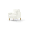 Mid Century Modern Velvet Fabric Accent Chair Armchair For Living Room Bedroom Channel Tufted Upholstered Comfortable Cream Color Reading Armchair Beige Foam Velvet